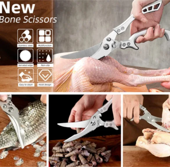 heavy-duty stainless steel chicken bone scissors