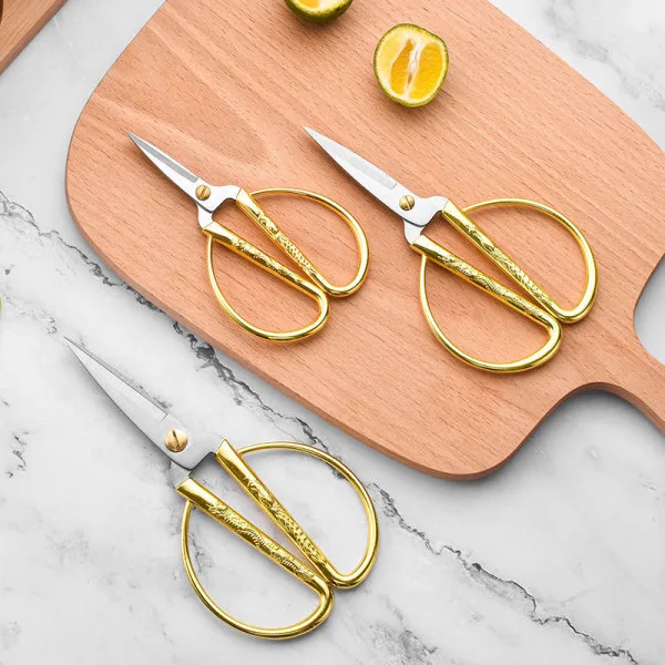 Gold Dragon Phoenix Bonsai Scissors Wedding Shears Home Office Cutting Tool