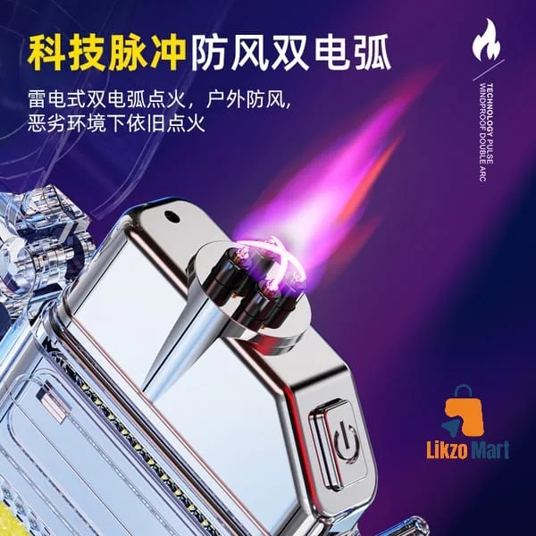 New Multifunctional Lighter Flashlight Mini Keychain Light Rechargeable Lighting Outdoor Warning Light Strong Light