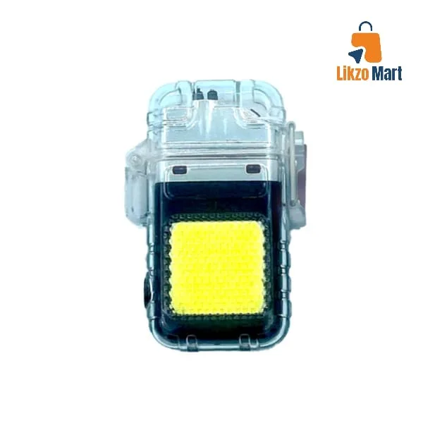 New Multifunctional Lighter Flashlight Mini Keychain Light Rechargeable Lighting Outdoor Warning Light Strong Light