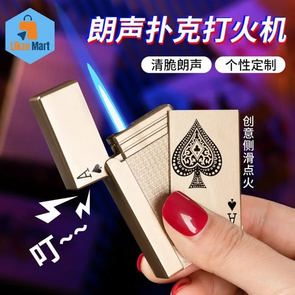 🔥 PL138 Langsheng Poker Direct Blue Flame Inflatable Lighter 🔥