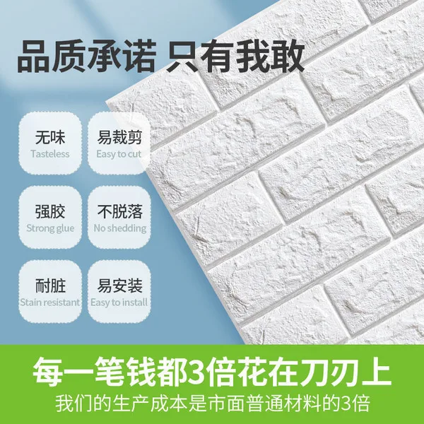 3D Foam Wall & ceiling Stickers 1 pcs দৈর্ঘ 27.5 inch প্রস্থ 30 inch, White/
