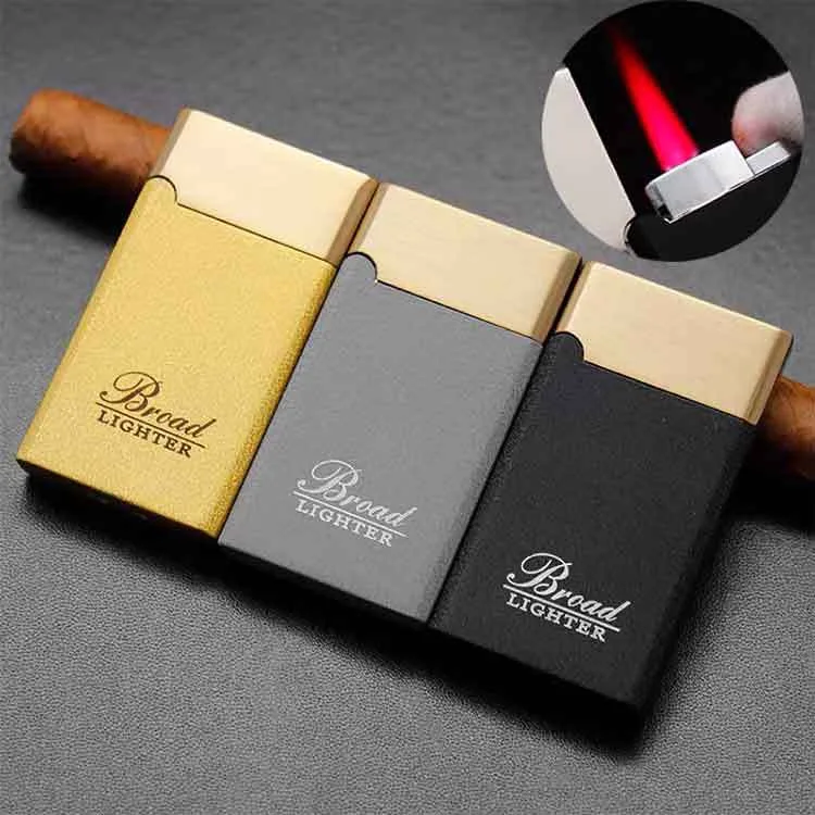 Broad Rafin Metal Gas Lighter Rectangular Lighter Booten Gas Refillable Lighter Multi Color