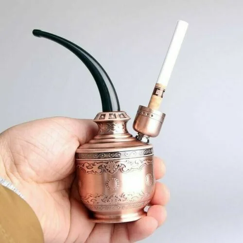 New Bronze Water Smoking Pipe Shisha Hookah Cigarette Bottle Holder Pipe Hookah Tube Filter Tar Multi Purpose