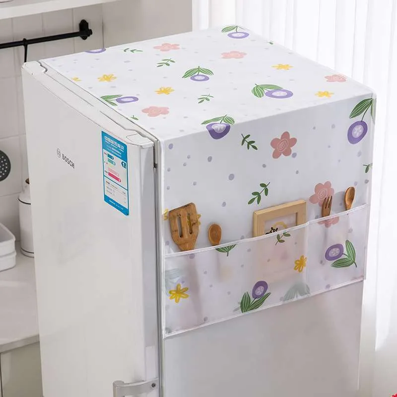 Waterproof Fridge Cover Anti-dust PEVA Refrigerator /fridge Cover Cloth Dustproof Cloth with Storage Bag Home Tool.