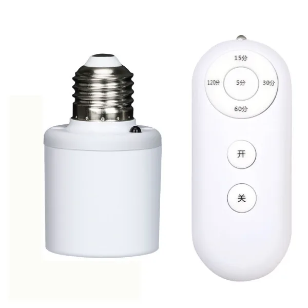 E27 Screw Lighting Remote Control Lamp Holder Lamp Switch Bedroom Light Bulb Light Controller Wiring-Free Remote Control Switch