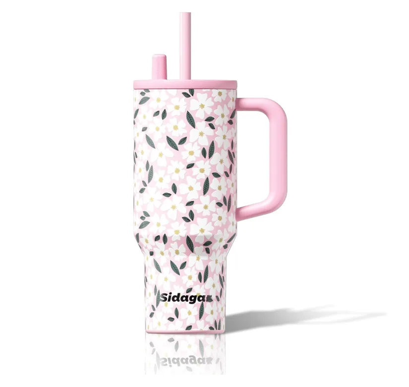 stainless steel insulated travel tumblers with handles and straws