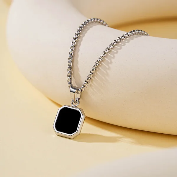 Fashionable Stainless Steel Small Square Necklace