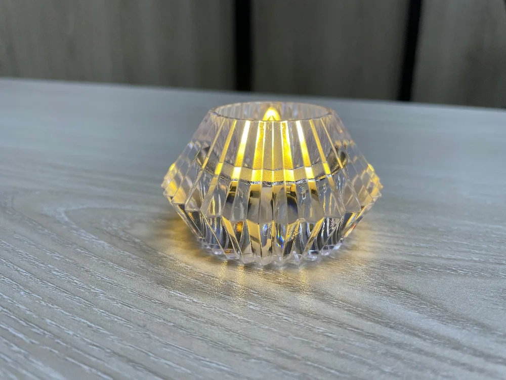 crystal diamond-shaped LED tea light candle