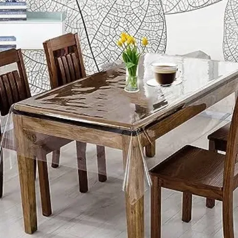 transparent 6-seater waterproof PVC dining table cover