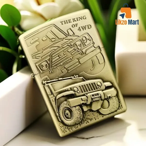 3D Carved The king of 4wd Jeep 4x4 All wheel Drive offroad Lighter Combo