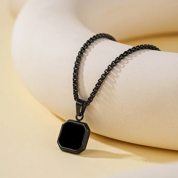 Fashionable Stainless Steel Small Square Necklace