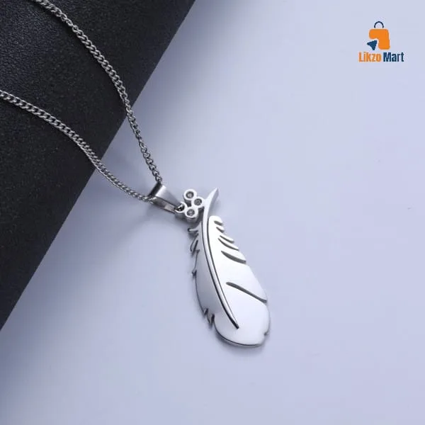 Feather Leaves Diamond Pendant Necklace 💎