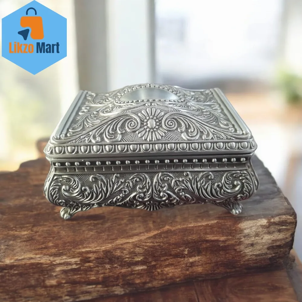 Vintage Metal Jewelry Box