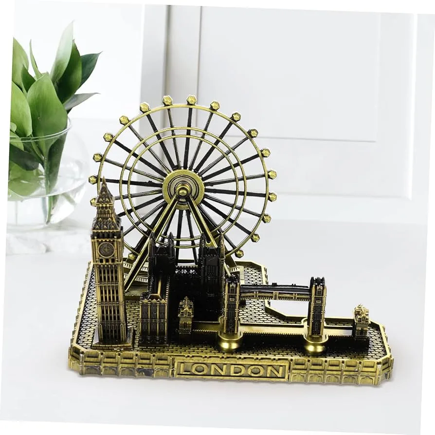 Retro City Bronze London Eye • Big Ben • Tower Bridge – UK Model Decor