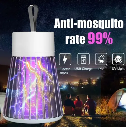USB-rechargeable electric shock mosquito killing lamp