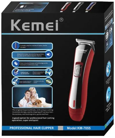 Kemei KM-7055 Professional Cordless Hair Beard Shaver Trimmer Clipper for Men and Women