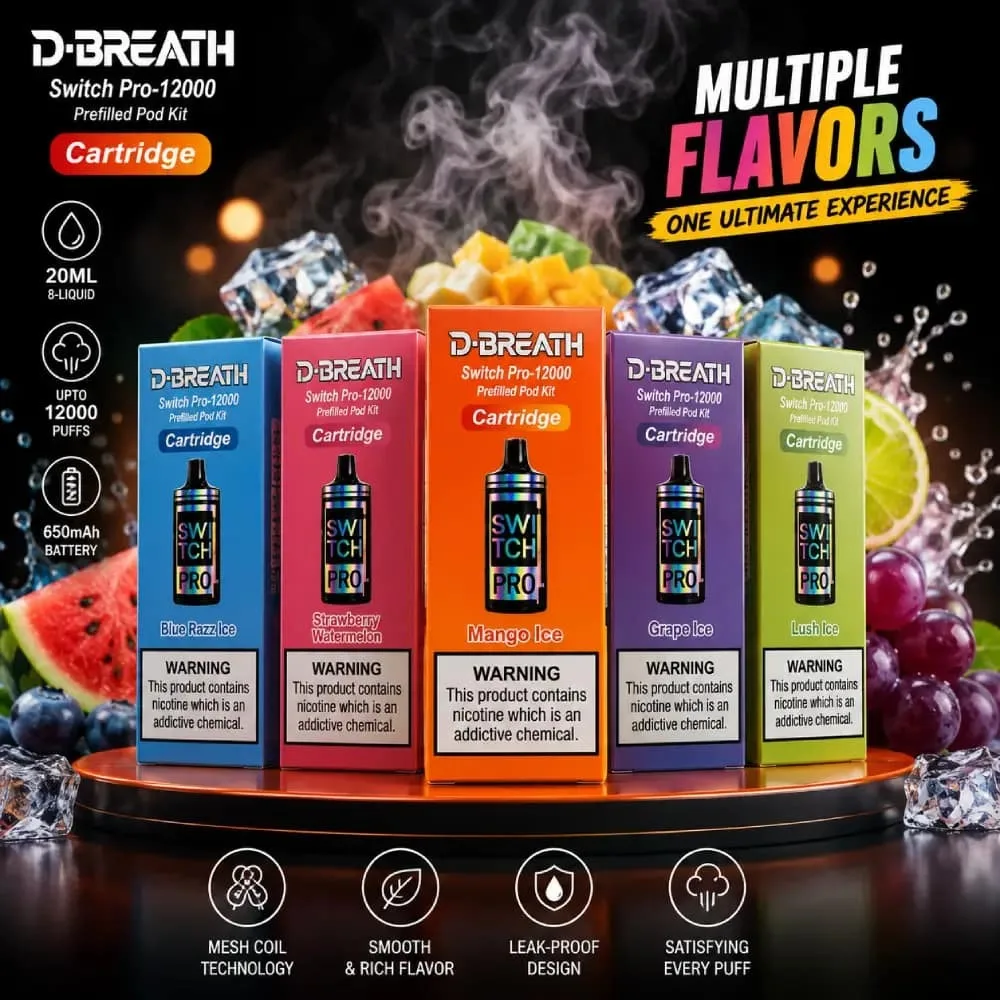 D-BREATH switch Pro12000 Puffs Cartridge[ only]