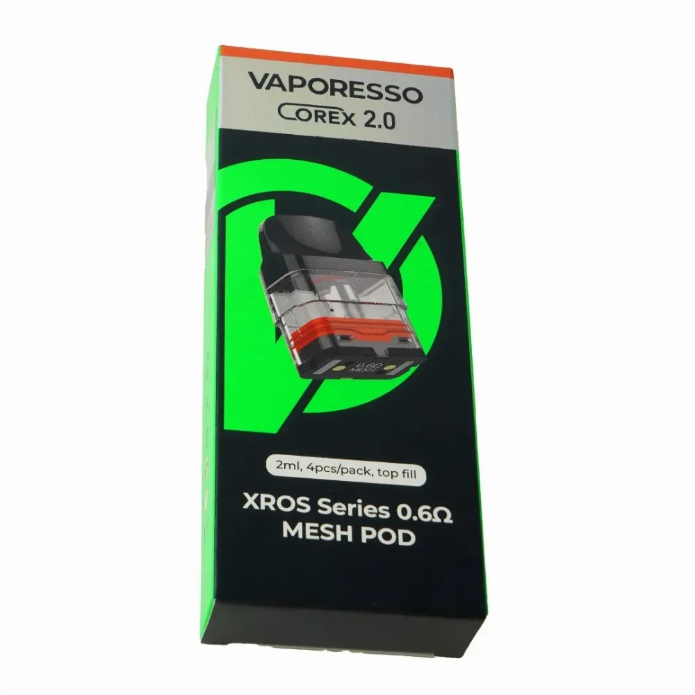 Corex 2.0 Pods for Vaporesso XROS 4, 4 mini, Xros Pro, XROS 3, XROS Nano, XROS Mini, XROS 2 Series Mesh Pod Replacements 2ml COREX 2.0 0.6 Ohm Tank Atomizer 1 pes