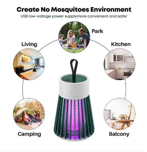 USB-rechargeable electric shock mosquito killing lamp