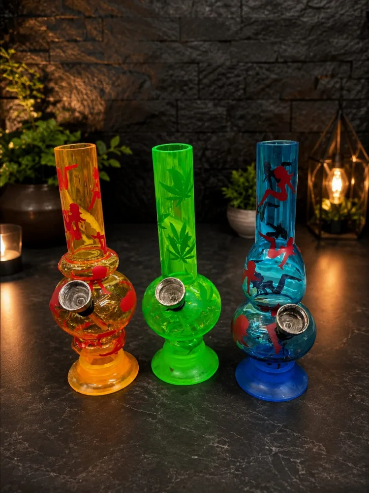 Bong Hukka ( Length : 6 inci )Rolling Stones Acrylic Bong(Random Color)