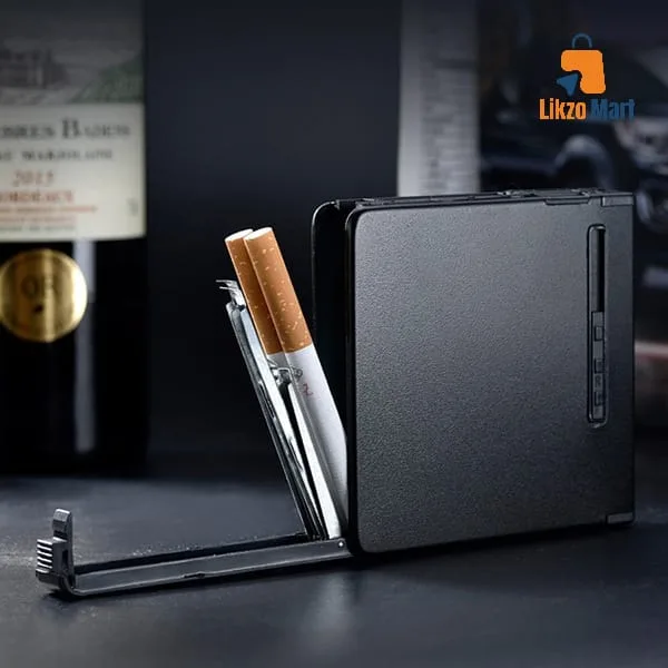 ✨ Men’s Aluminum Alloy Automatic Cigarette Case & Lighter ✨