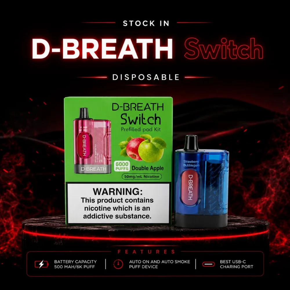 🔥D-BREATH Switch 6000 Puffs পড কিটটি! 🔥