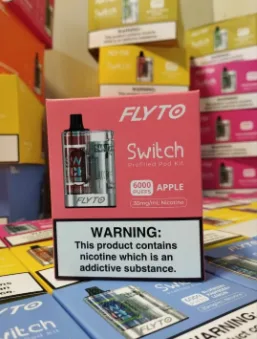Flyto Switch 6000 Puffs apple Disposable Pod Kit – Rechargeable, 8ml E-liquid, Type-C Charging | Full Kit