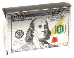 Golden/silver colour dollar cards