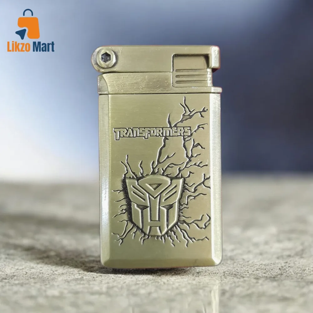 Transformer Autobot Logo Emboss Soft Straight Flame Butane Gas Lighter