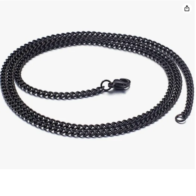 Minimalist Chain Necklace Stainless Steel Men Simple Hip Hop Rock Necklace