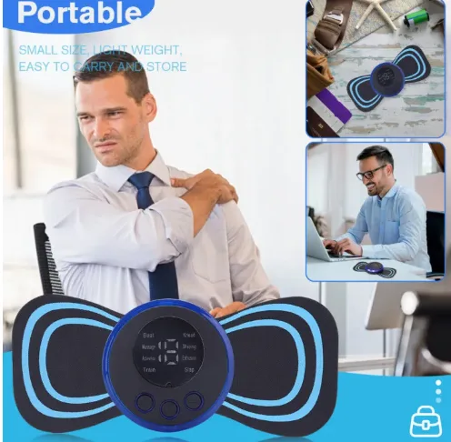 EMS Mini Neck Pulse Massager Electric LCD Display