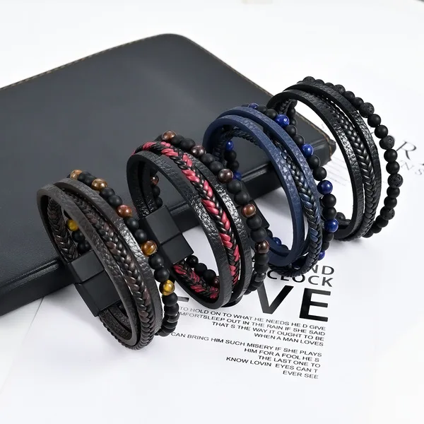 European & American INS Style Men’s Multi-Layer Bracelets