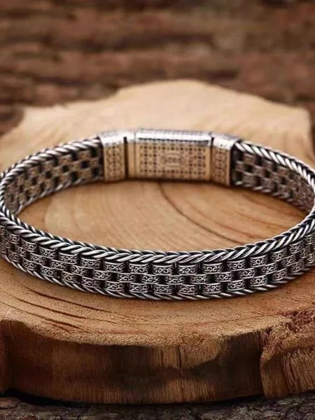Thailand Silver Plated Pixiu Viking Bracelet for Men