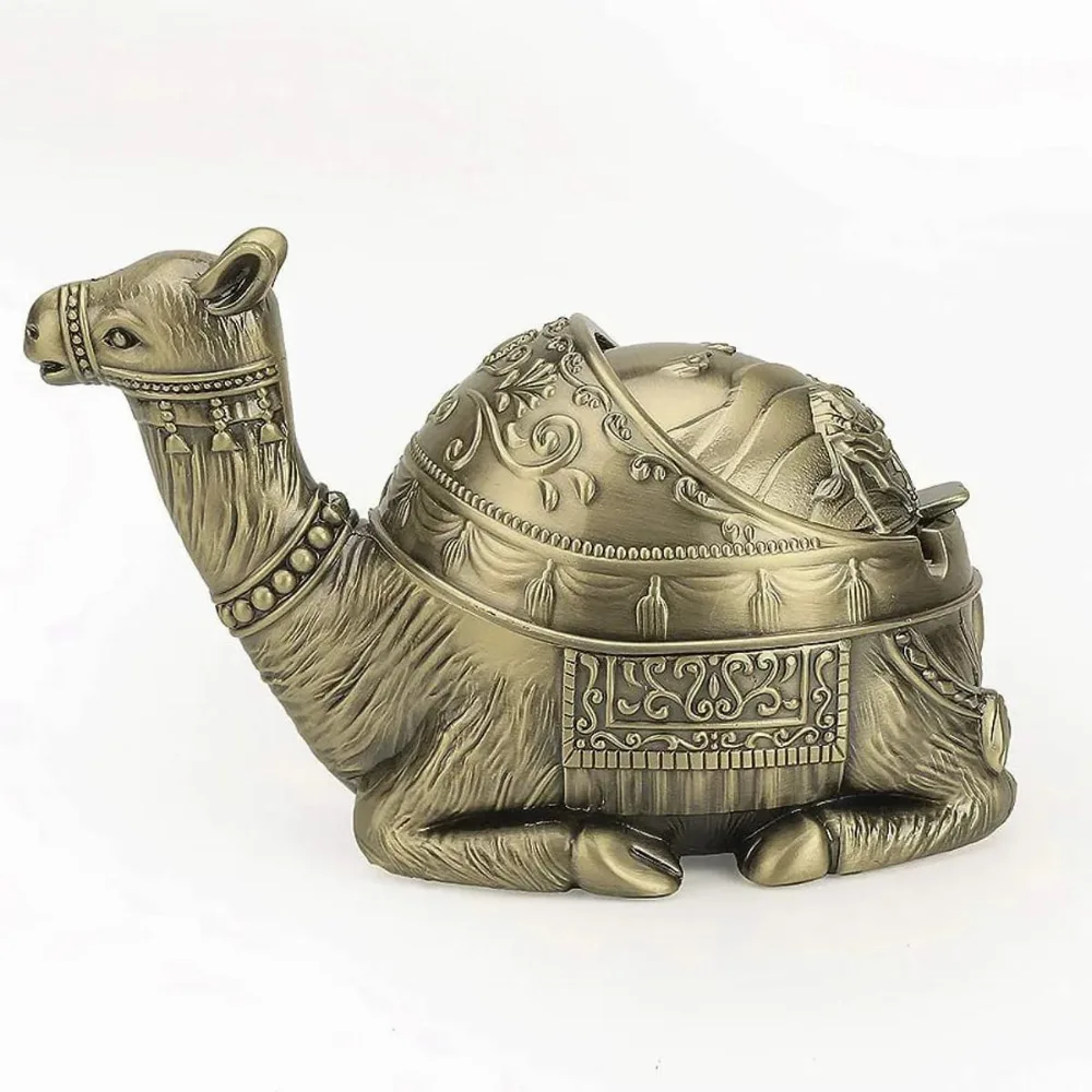 🐫 ঢাকনাসহ ক্যামেল শেপড মেটাল অ্যাশট্রে (Windproof Decorative Ashtray)