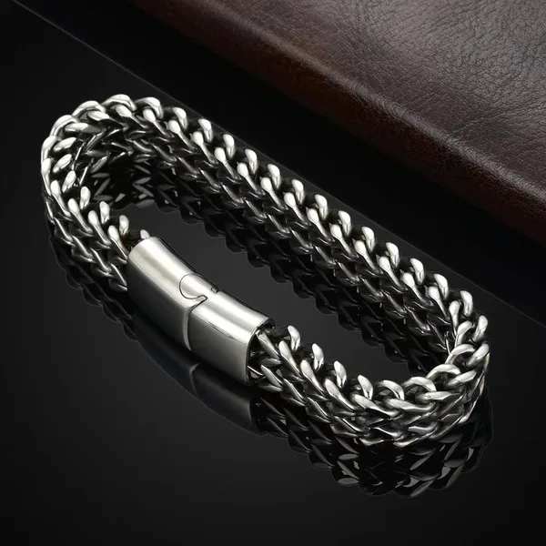 Stainless Steel Bracelet Hip-Hop Men's New Ins Accessible Luxury High-End Non-Fading Titanium Steel Bracelet Chain