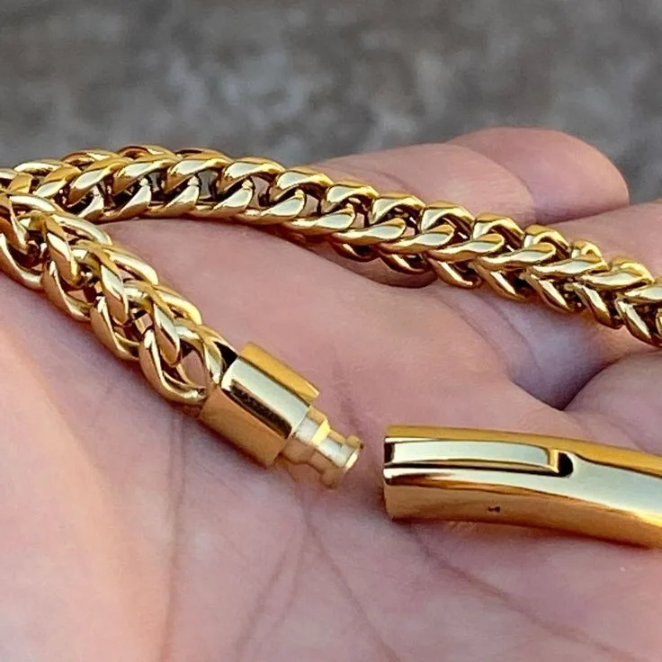 Stainless Steel Bracelet Retro Grey Keel Chain Men'S Thick Bracelet Fashion Accessories Titanium Steel Jewelry