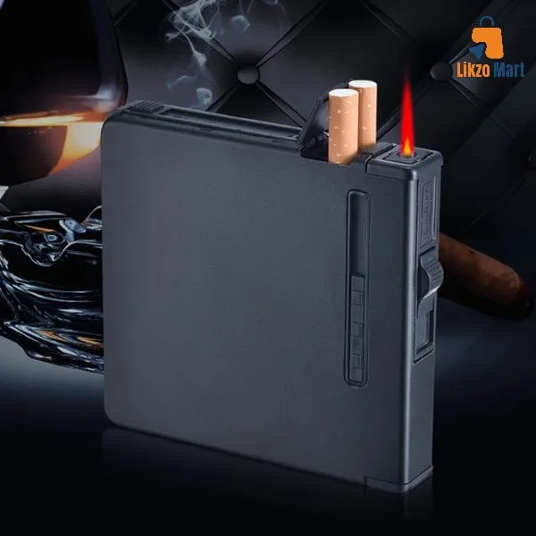 ✨ Men’s Aluminum Alloy Automatic Cigarette Case & Lighter ✨