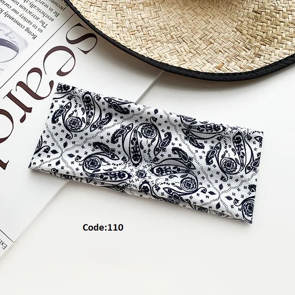European and American Hair Band Bohemian Cashew Yoga Sports Hair Band Antiperspirant Sweat Absorbent Stingy Cotton Headband Knot Headband