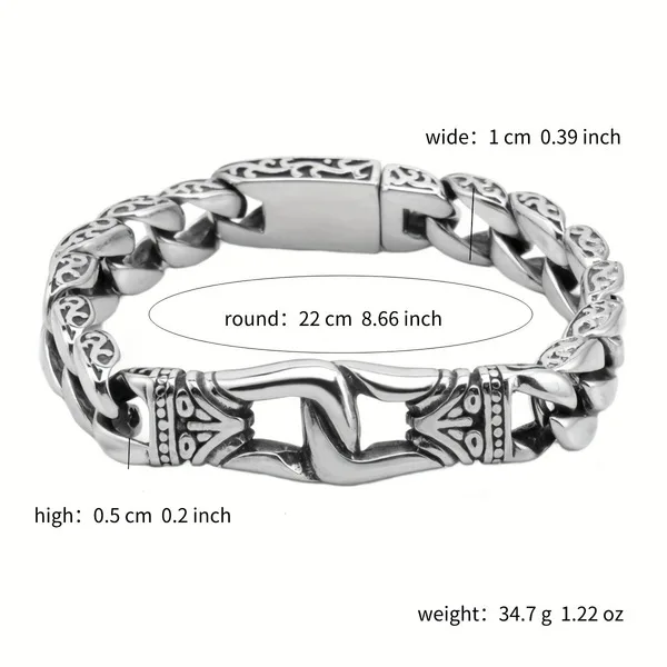 Longrui Retro Totem Cuban Bracelet