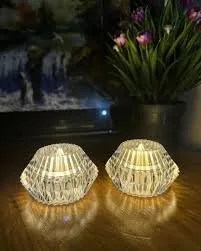 crystal diamond-shaped LED tea light candle