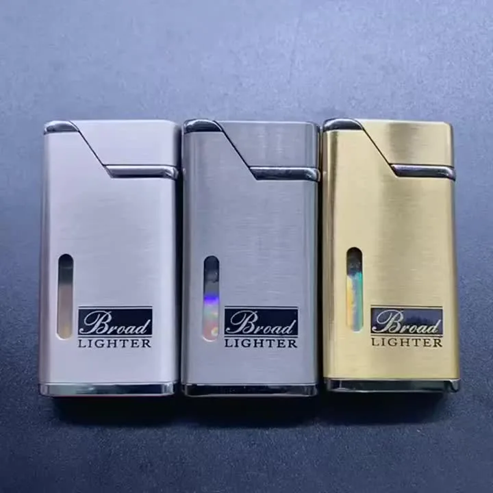 Metal Visible Gas Lighter Cigar Smoking Lighters