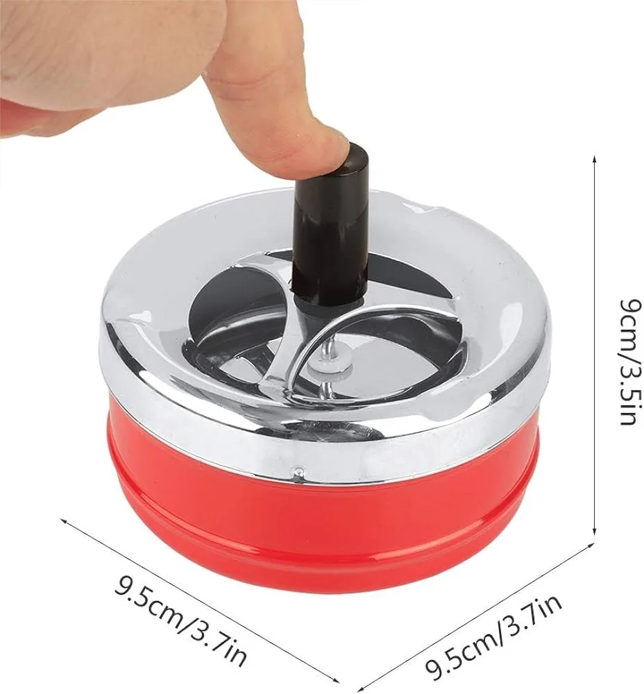1pcs Windproof Press Rotating Lid Ashtray Metal Modern Gift Home el Rotating r Ashtray Office For Men D1H9