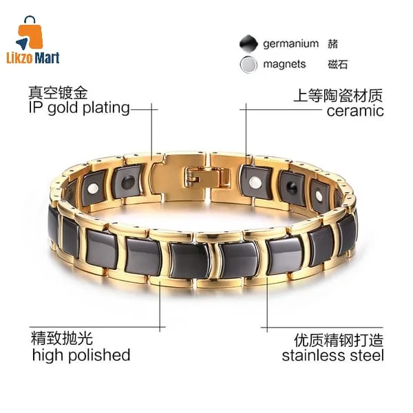 Ceramic Gold-Plated Men's Bracelet😍