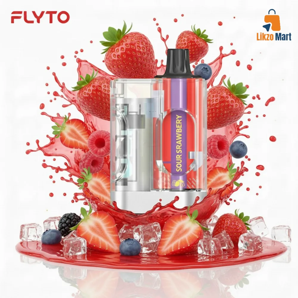 Flyto Switch sour strawberry 6000 Puffs Disposable Pod Kit – Rechargeable, 8ml E-liquid, Type-C Charging
