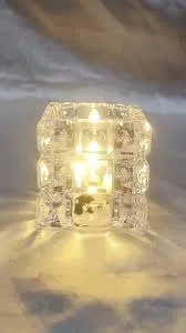 transparent acrylic crystal block LED tea light candle