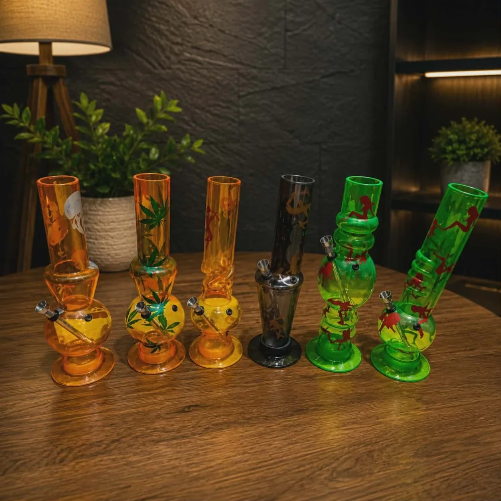 Bong Hukka ( Length : 12 inci )Rolling Stones Acrylic Bong(Random Color)