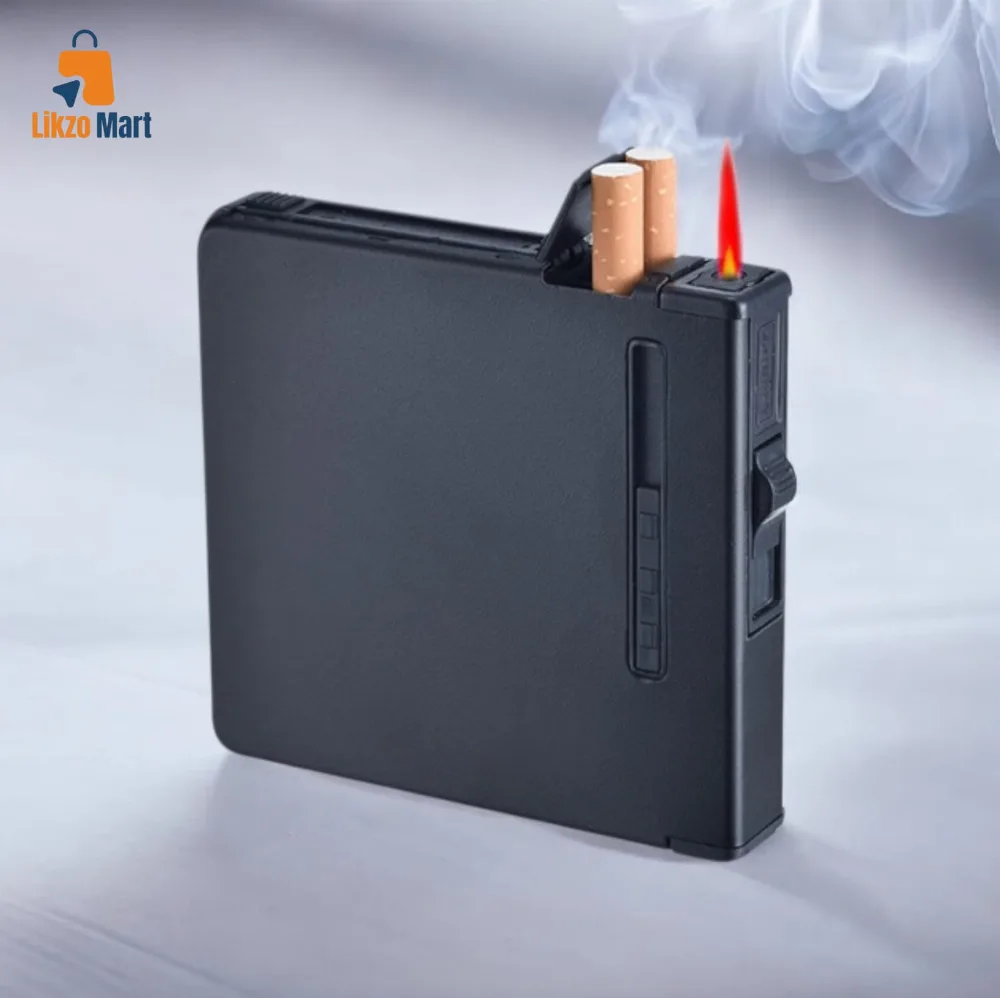 ✨ Men’s Aluminum Alloy Automatic Cigarette Case & Lighter ✨