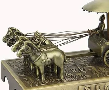 Chinese Terracotta Warrior Decoration, Chinese Antique Replica Qin Terracotta Warriors Carriage Decoration Metal Crafts