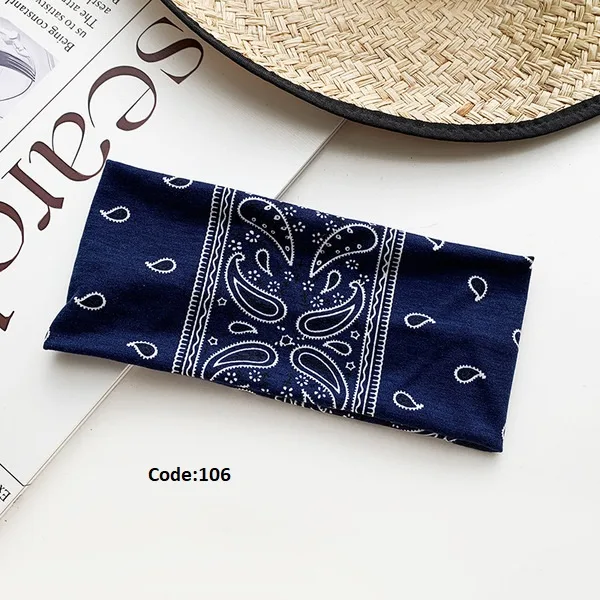 European and American Hair Band Bohemian Cashew Yoga Sports Hair Band Antiperspirant Sweat Absorbent Stingy Cotton Headband Knot Headband